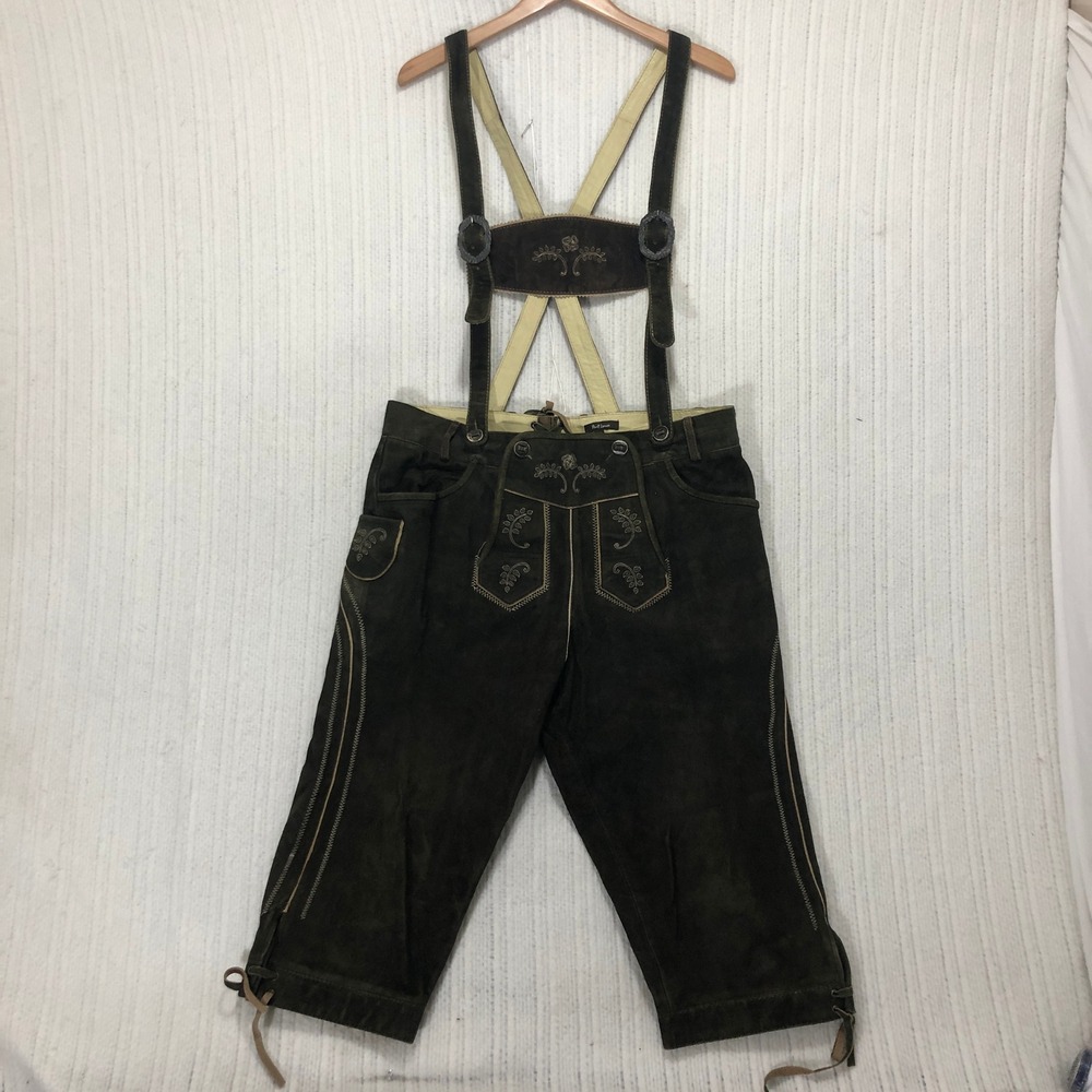Port Louis Leather Lederhosen‎ Mens Oktoberfest Bavarian Shorts Suspenders